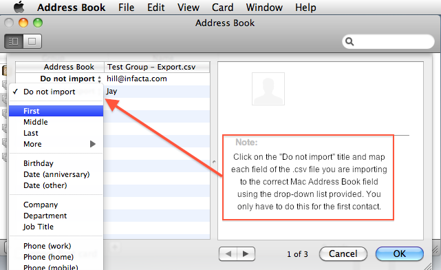 exporting outlook contacts for gmail on a mac