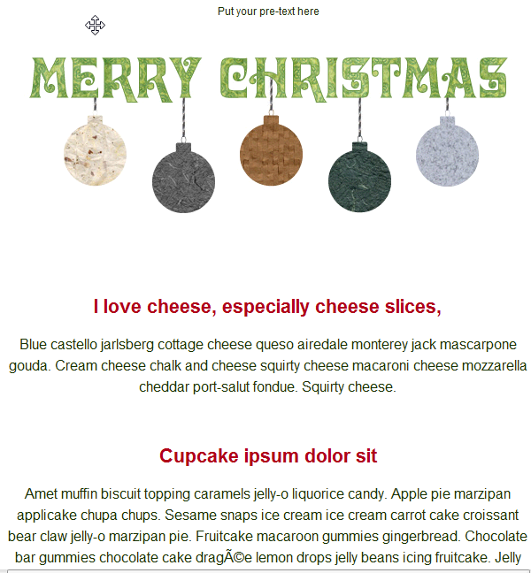 Christmas Email Templates included with GroupMail Free group email